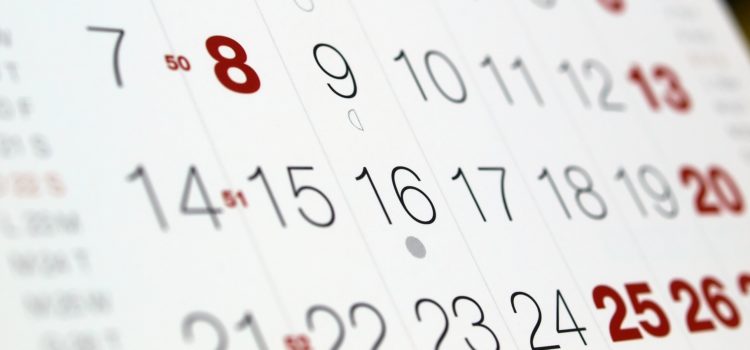 Närbild kalender